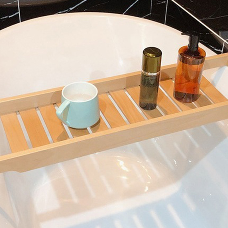 Bamboo bathtub rack